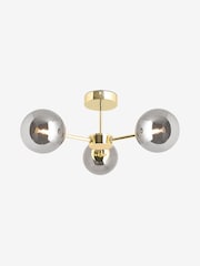 MADE.COM Black Globe Bathroom Flush 3 Ceiling Light - Image 1 of 2