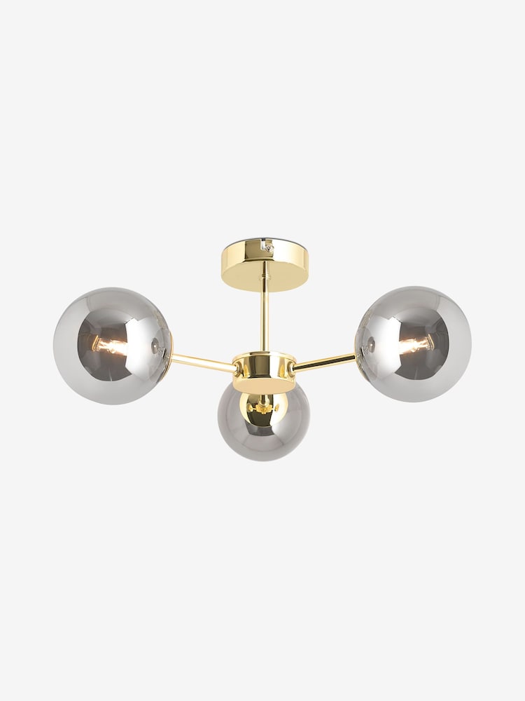 MADE.COM Black Globe Bathroom Flush 3 Ceiling Light - Image 1 of 2
