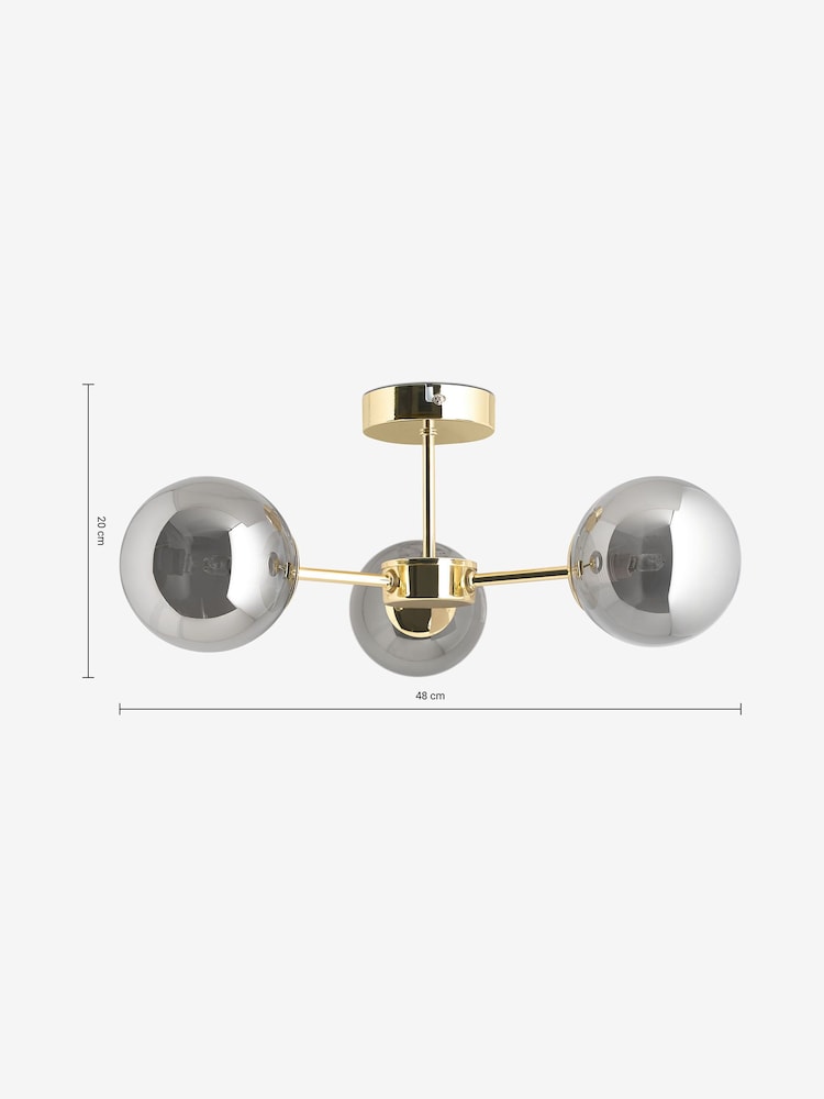 MADE.COM Black Globe Bathroom Flush 3 Ceiling Light - Image 2 of 2