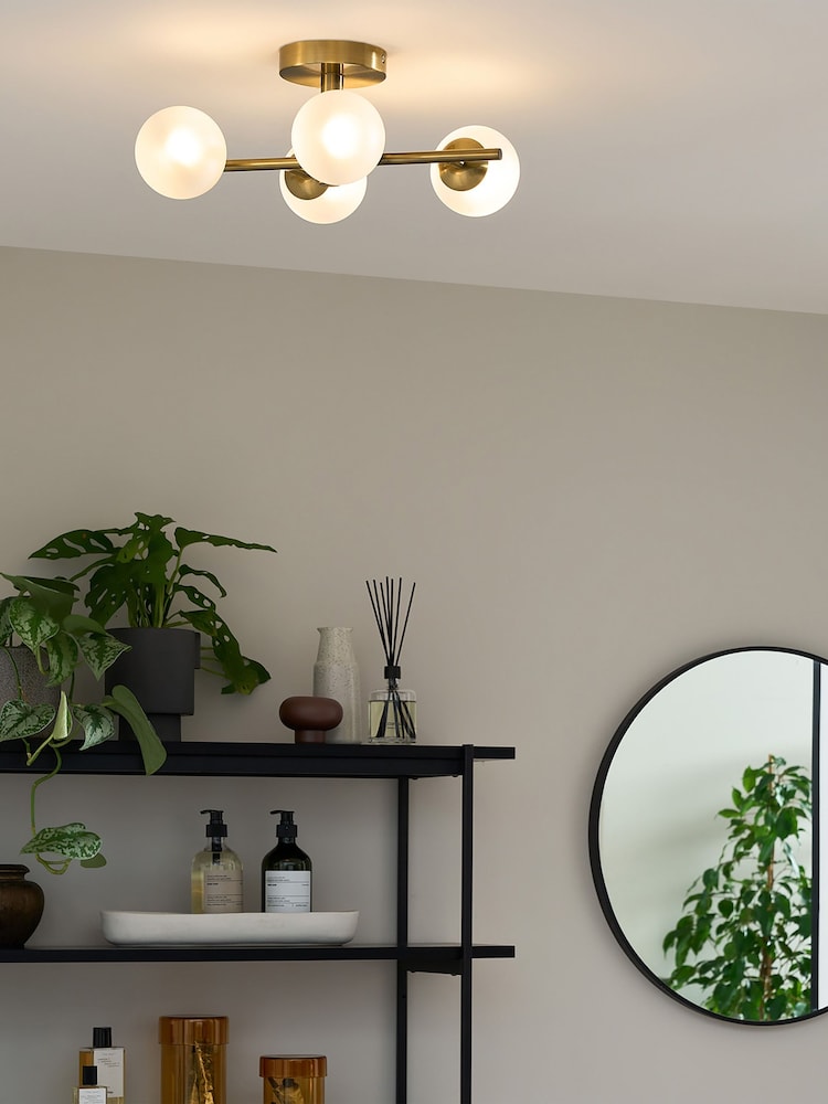 MADE.COM Brass Isia Bathroom Flush Light - Image 1 of 3