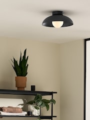 MADE.COM Black Malta Bathroom Flush Ceiling Light - Image 1 of 3