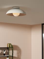 MADE.COM White Malta Bathroom Flush Ceiling Light - Image 1 of 3