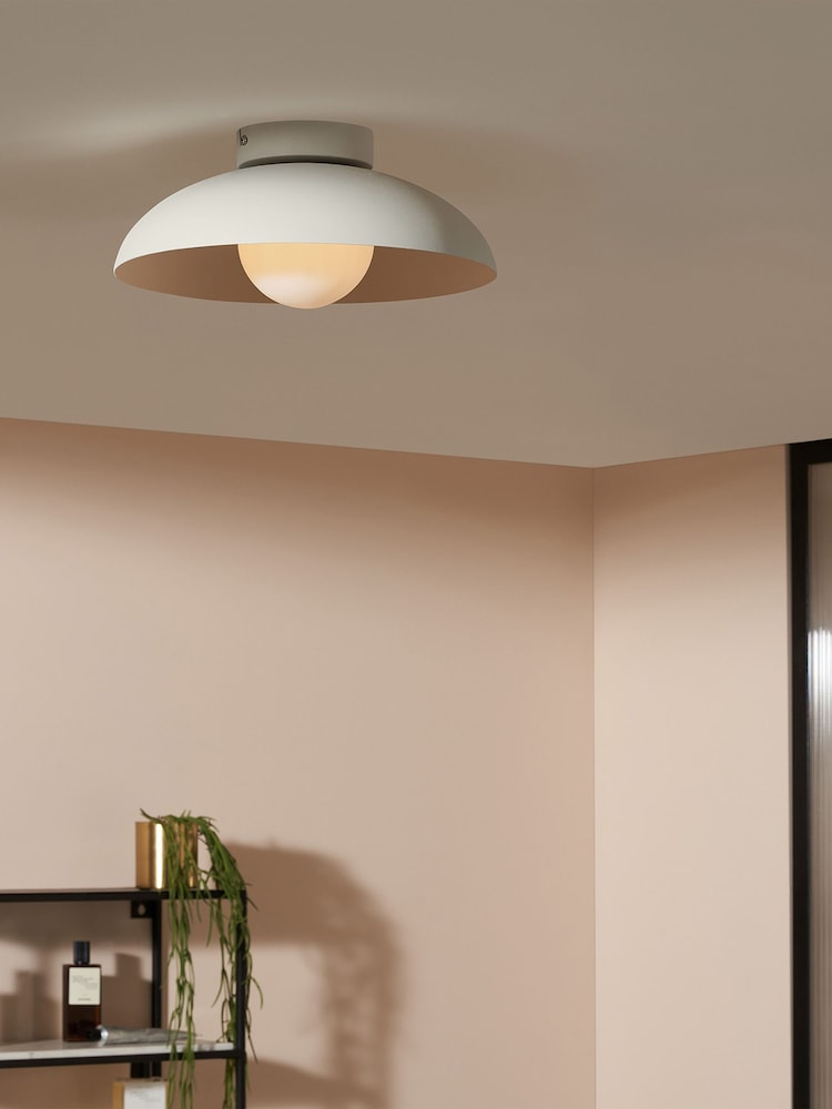 MADE.COM White Malta Bathroom Flush Ceiling Light - Image 1 of 3