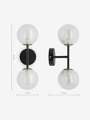 MADE.COM Black Antique Brass Globe Bathroom Wall Light - Image 2 of 2