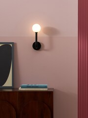 MADE.COM Black Kothari Bathroom Single Wall Light - Image 1 of 3