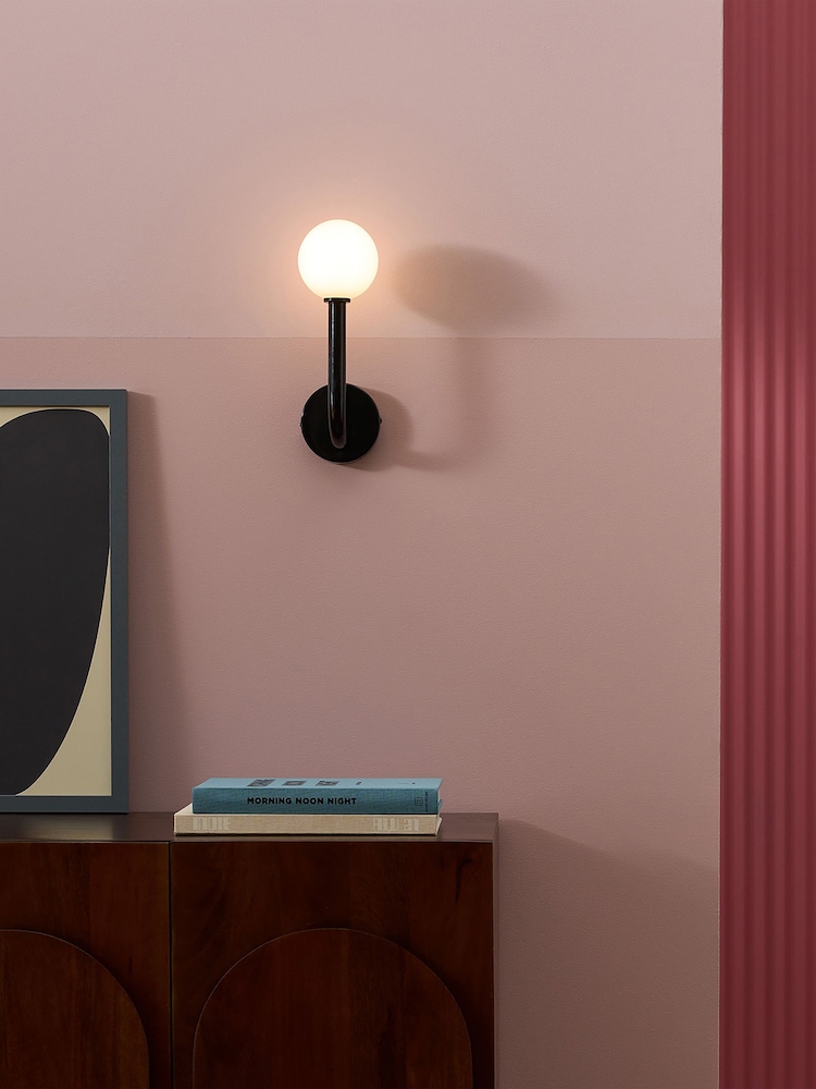 MADE.COM Black Kothari Bathroom Single Wall Light - Image 1 of 3
