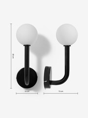 MADE.COM Black Kothari Bathroom Single Wall Light - Image 3 of 3
