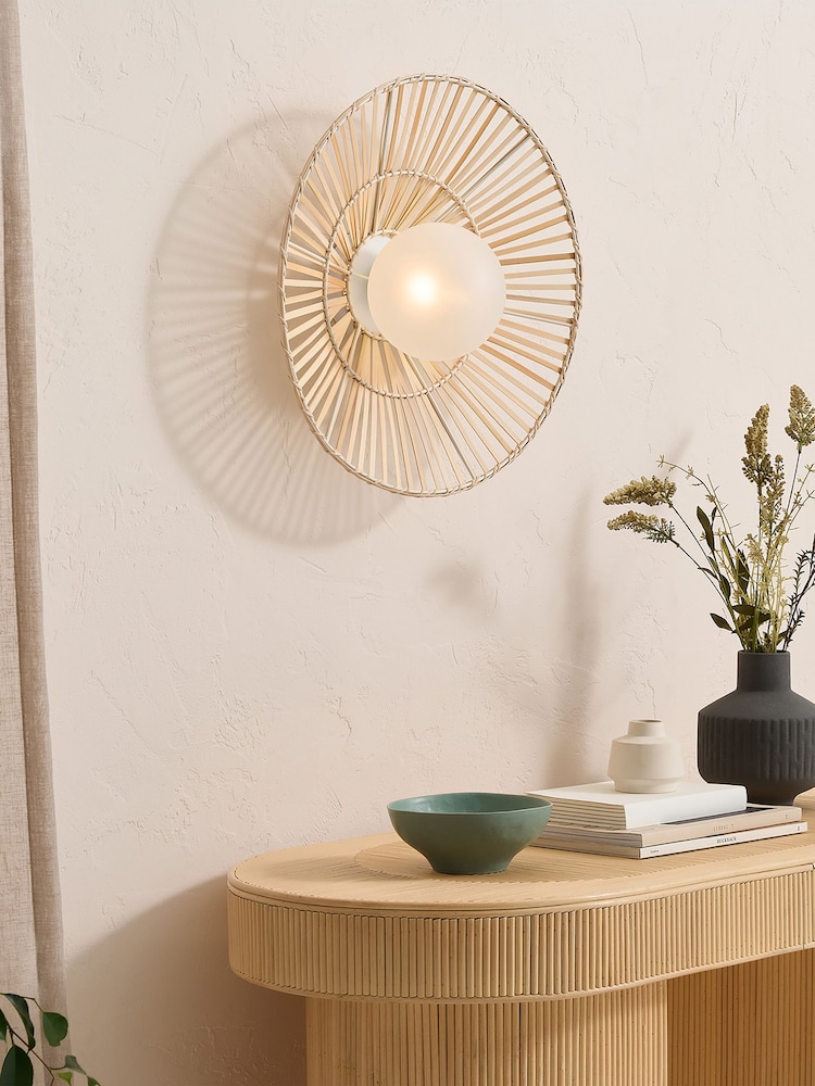 MADE.COM Natural Weaver Wall Light - Image 1 of 3