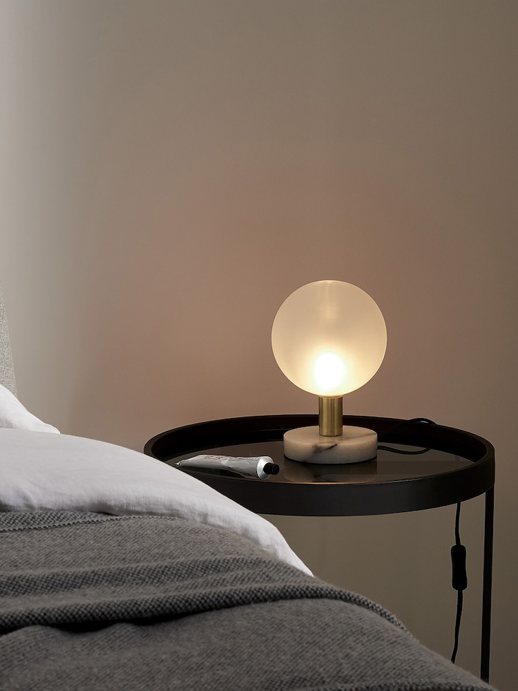 MADE.COM White Boll Table Lamp - Image 1 of 3