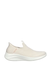 Skechers Cream Womens Ultra Flex 3.0 Slip In Trainers - Image 1 of 5
