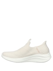 Skechers Cream Womens Ultra Flex 3.0 Slip In Trainers - Image 2 of 5