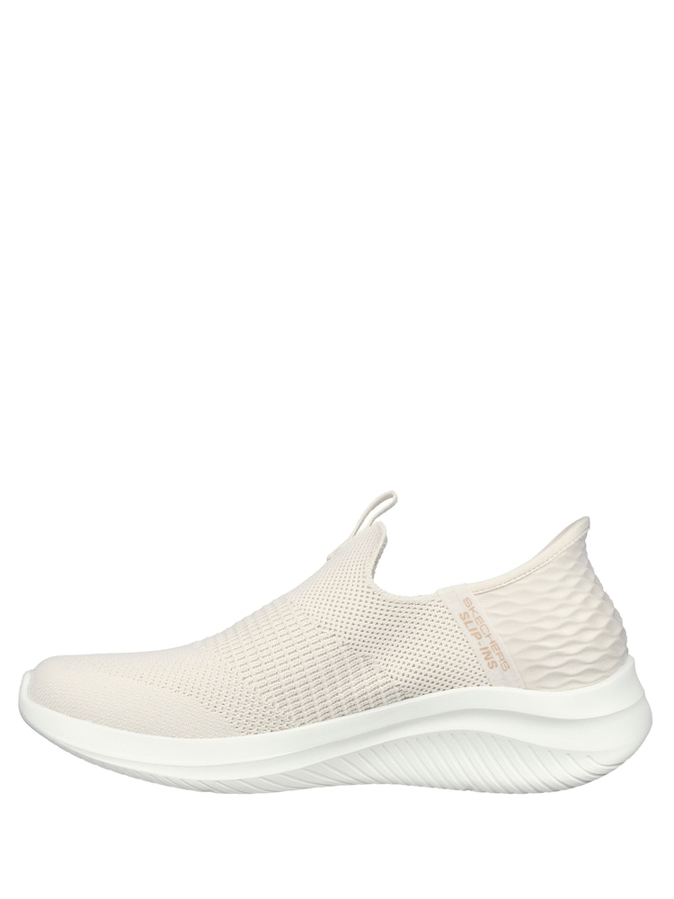 Skechers Cream Womens Ultra Flex 3.0 Slip In Trainers - Image 2 of 5