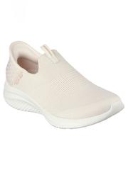 Skechers Cream Womens Ultra Flex 3.0 Slip In Trainers - Image 3 of 5