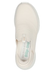Skechers Cream Womens Ultra Flex 3.0 Slip In Trainers - Image 4 of 5