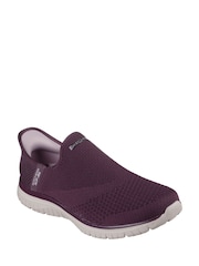 Skechers Burgundy Red Virtue Sleek Slip In Trainers - Image 1 of 5