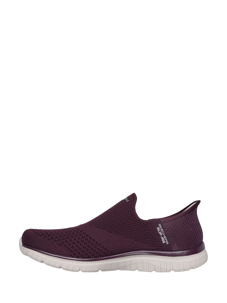 Skechers Burgundy Red Virtue Sleek Slip In Trainers - Image 3 of 5