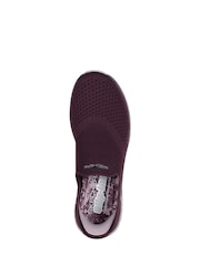 Skechers Burgundy Red Virtue Sleek Slip In Trainers - Image 5 of 5