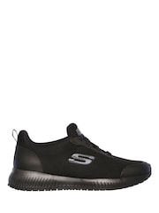 Skechers Black Standard Fit Womens Squad Slip Resistant Work Trainers - Image 1 of 5