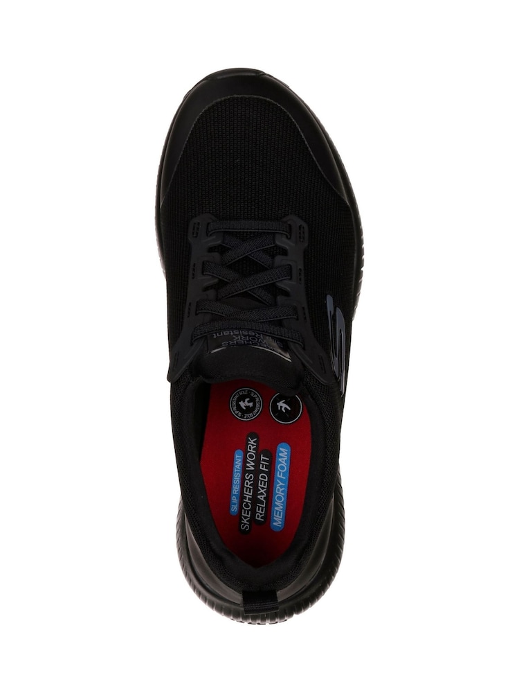 Skechers Black Standard Fit Womens Squad Slip Resistant Work Trainers - Image 2 of 5