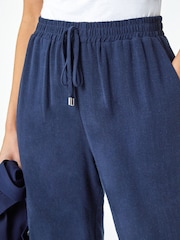 Roman Blue Petite Linen Mix Trousers - Image 5 of 5
