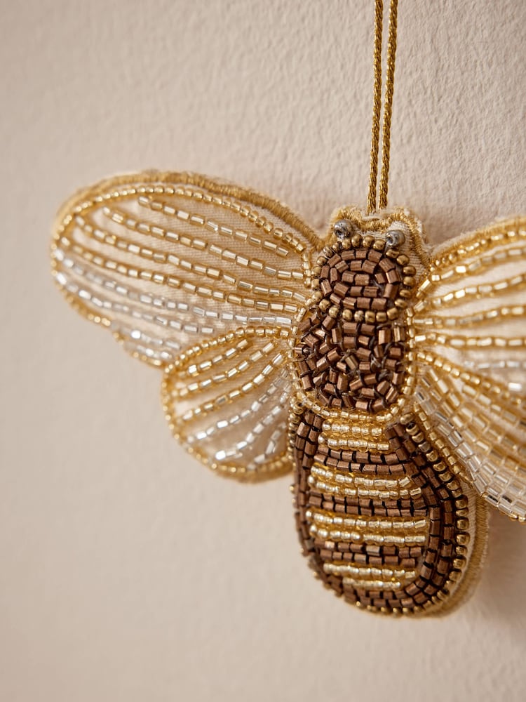 Gold Beaded Bee Hanging Decoration - Image 2 of 4
