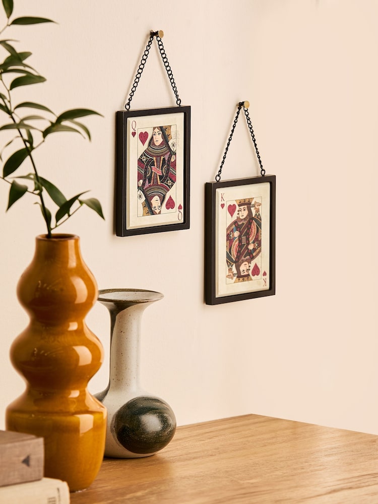 Set de 2 Queen și King Playing Cards Hanging Signs - Image 1 of 4