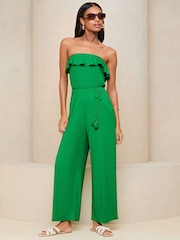 Lipsy Green Jersey Bandeau Holiday Shop Jumpsuit - Image 1 of 4