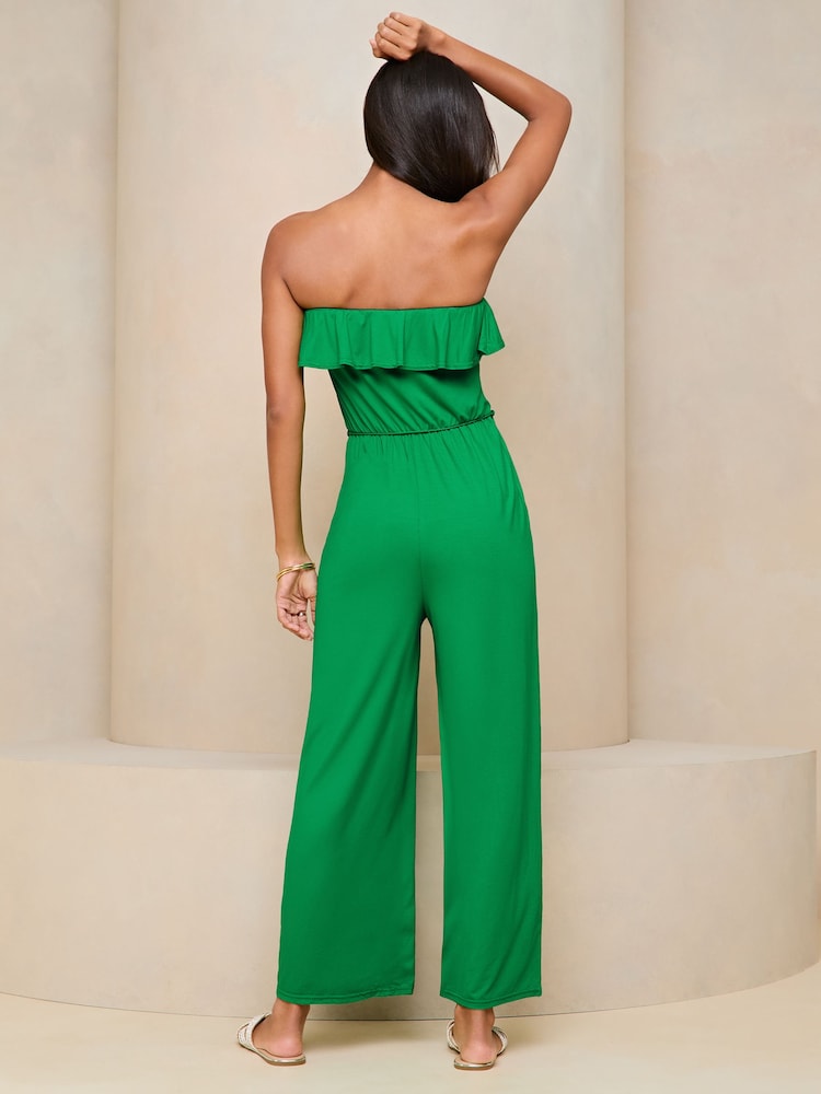 Lipsy Green Jersey Bandeau Holiday Shop Jumpsuit - Image 2 of 4 Lipsy Green Jersey Bandeau Holiday Shop Jumpsuit - Image 2 of 4