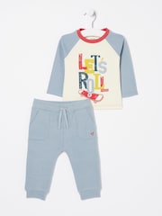 FatFace Lets Blue Roll Sweat Set - Image 1 of 1
