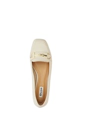 Dune London Cream Graice Low Block Square Toe Loafers - Image 5 of 6