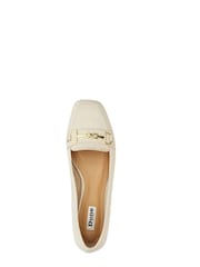 Dune London Cream Graice Low Block Square Toe Loafers - Image 6 of 6