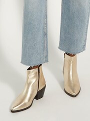 Dune London Gold Papz Low Western Boots - Image 1 of 5