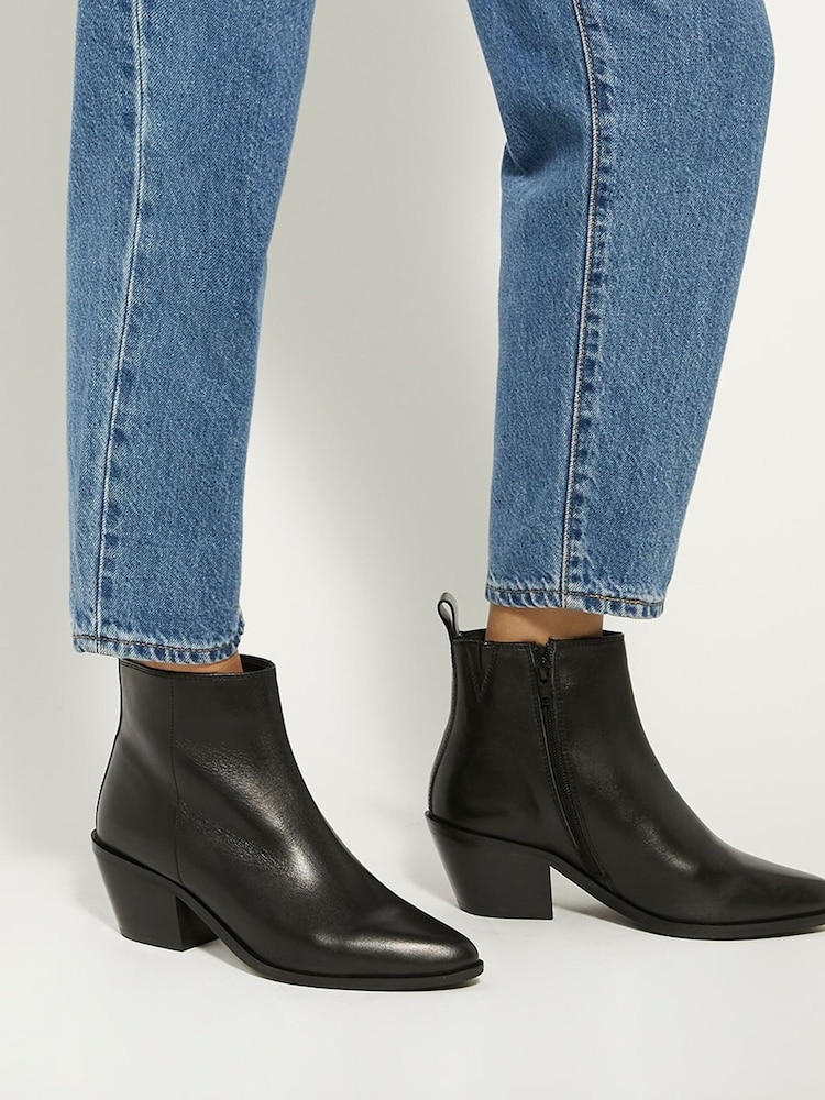 Dune London Black Papz Low Western Boots - Image 1 of 5
