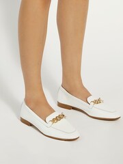 Dune London White Chain Trim Smith Loafers - Image 1 of 6