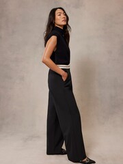 Mint Velvet Black Wide Leg Trousers - Image 1 of 8