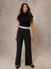 Mint Velvet Black Wide Leg Trousers - Image 2 of 8
