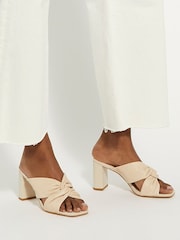 Cream - Dune London Maizing Weiche Pantoletten mit Knotendesign - Bild 1 von 6