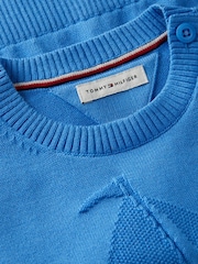 Tommy Hilfiger Blue Essential Intarsia Jumpers - Image 3 of 3