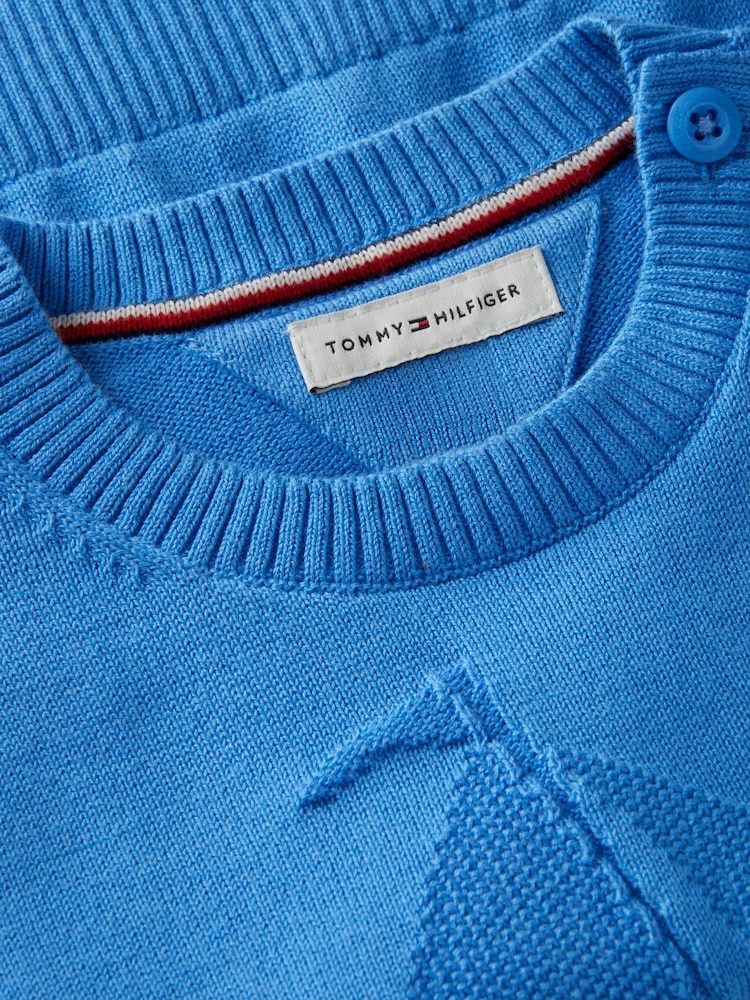 Tommy Hilfiger Blue Essential Intarsia Jumpers - Image 3 of 3 Tommy Hilfiger Blue Essential Intarsia Jumpers - Image 3 of 3