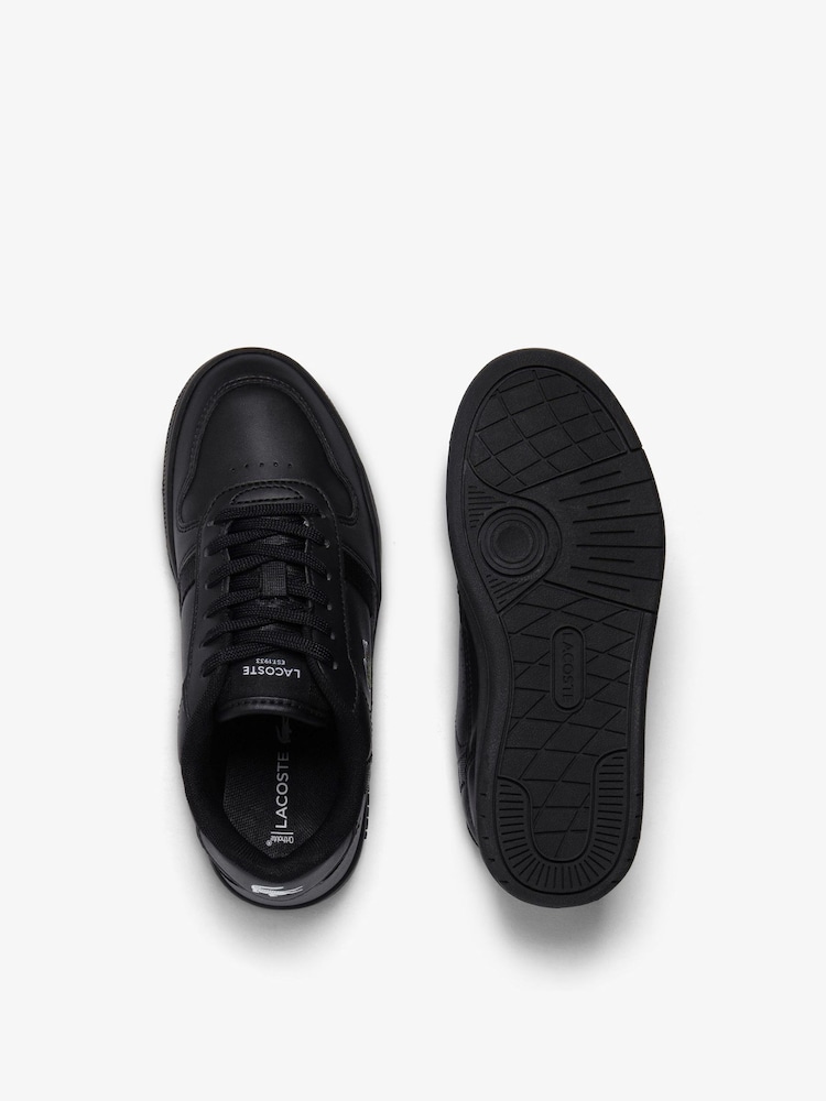 Czarne trampki Lacoste T-clip z logo i sznurowaniem - Image 5 of 6