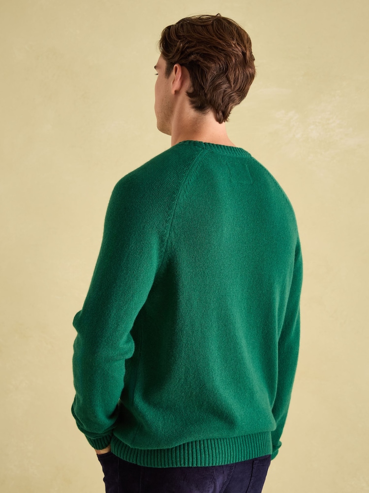 Joules Rowley Green 100% Lambswool Crew Neck Jumper - Image 2 of 7 Joules Rowley Green 100% Lambswool Crew Neck Jumper - Image 2 of 7