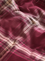 Red Burgundy Check Collection Luxe Brushed 100% Cotton Duvet Cover and Pillowcase Set - Image 3 of 4