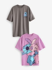 Grey/Purple Lilo & Stitch License Nighties 2 Pack (3-14yrs) - Image 5 of 8