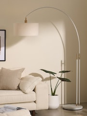 MADE.COM White Teo Arch Floor Lamp - Image 1 of 4