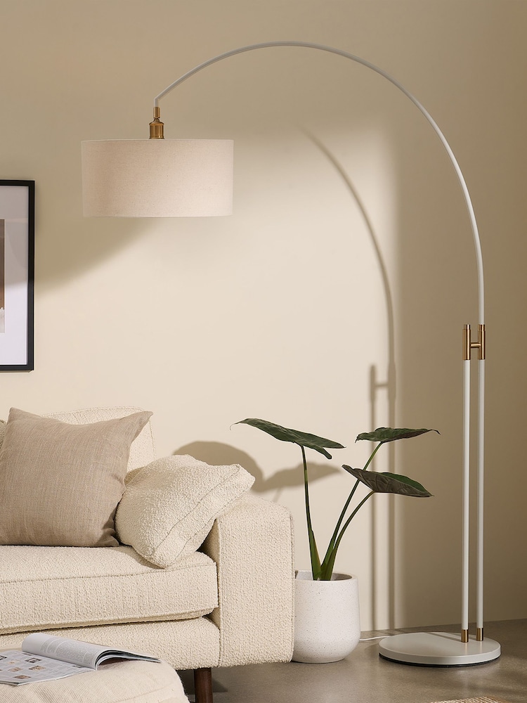 MADE.COM White Teo Arch Floor Lamp - Image 1 of 4