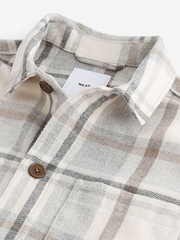 Neutral Wool Blend Check Shacket Overshirt - Image 8 of 9