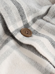 Neutral Wool Blend Check Shacket Overshirt - Image 9 of 9