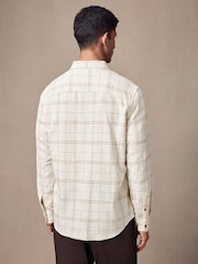 Neutral Textured Check Long Sleeve 100% Cotton Shirt - Image 3 of 9