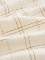 Neutral Textured Check Long Sleeve 100% Cotton Shirt - Image 9 of 9