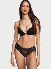 Victoria's Secret Black Double Side Lace Up Cheeky Knickers - Image 1 of 3